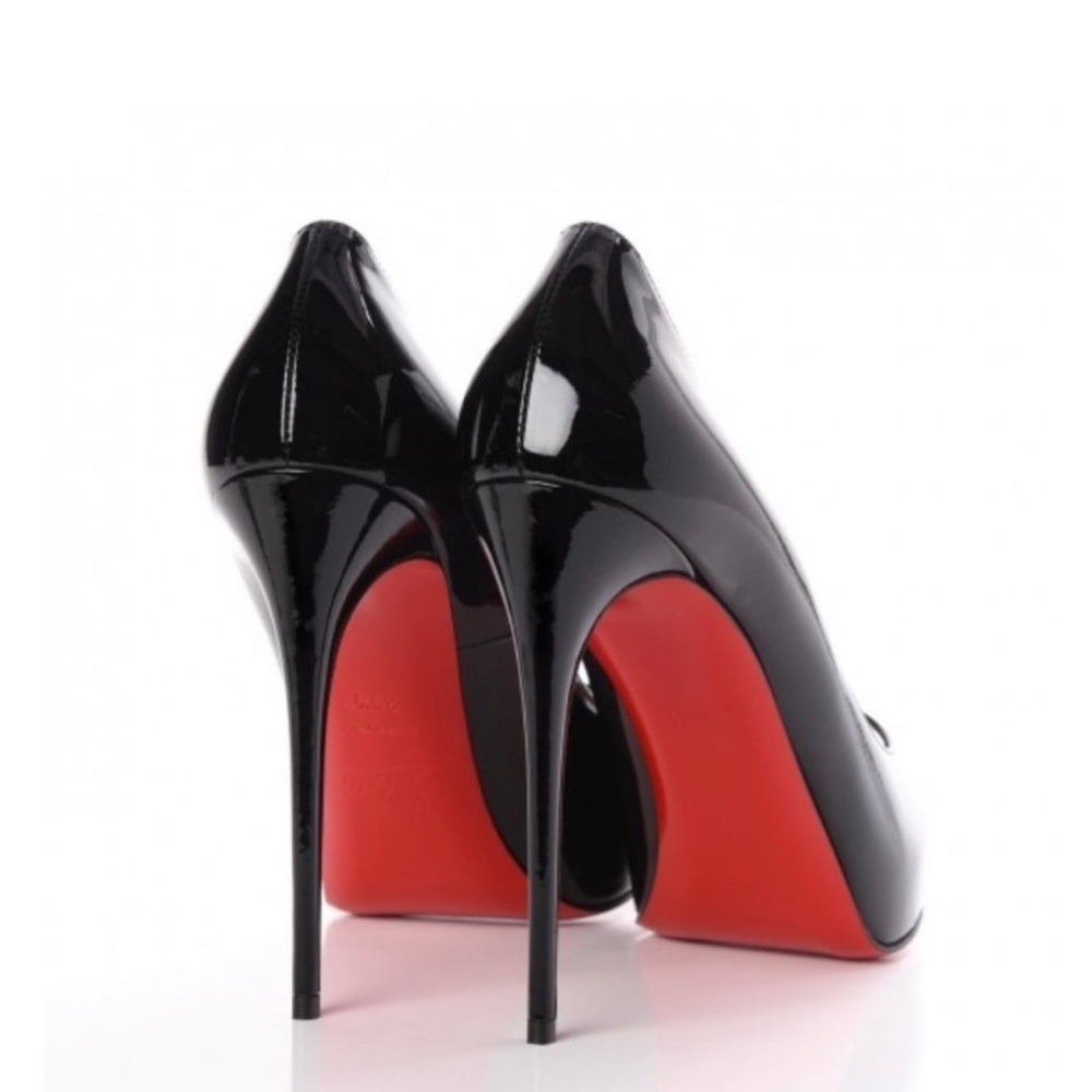 Christian Louboutin New Very Prive peep toe platform pump EU37 Mirror gloss pat.